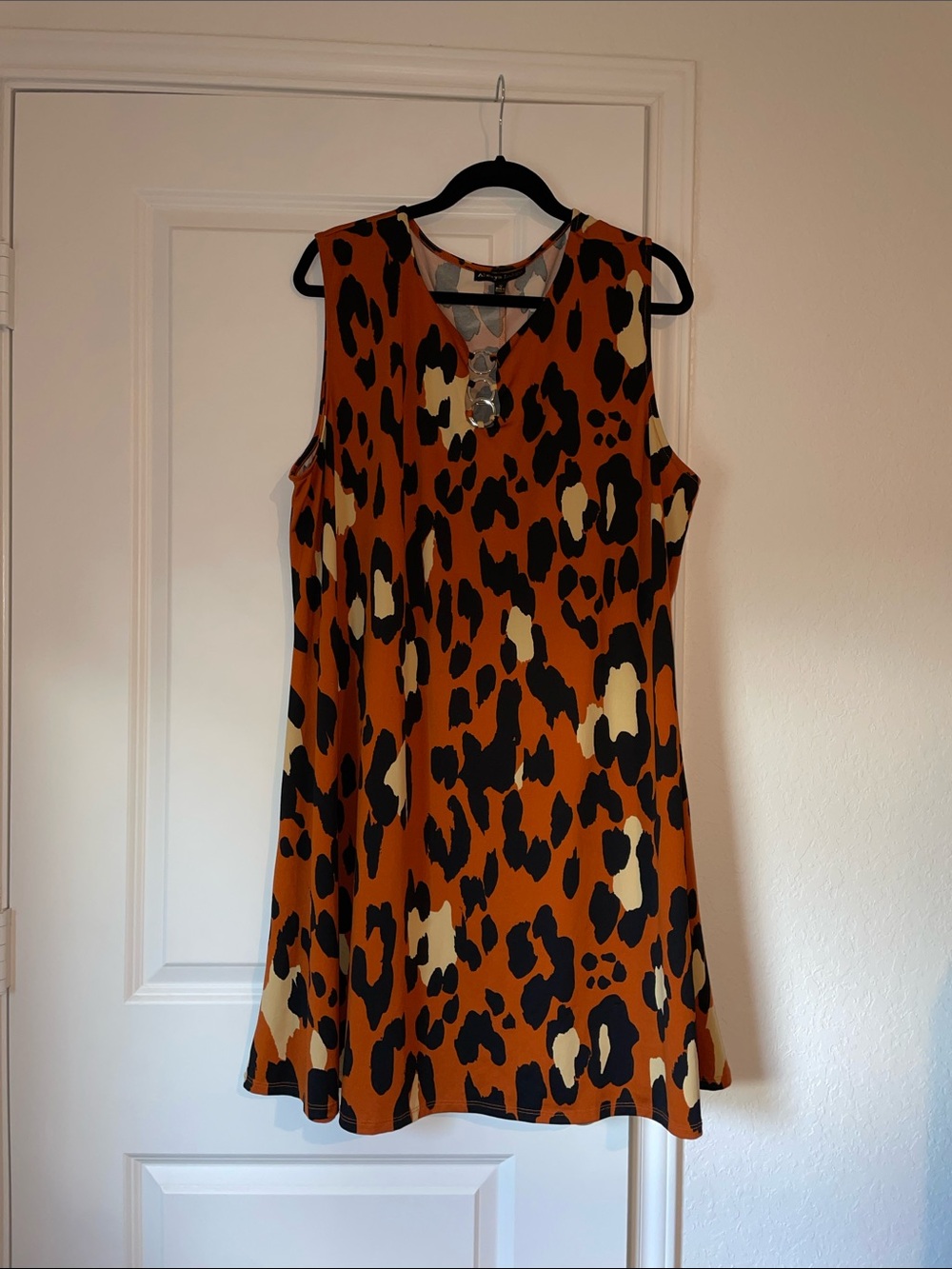 Plus Size Sleeveless Animal Print Dress
